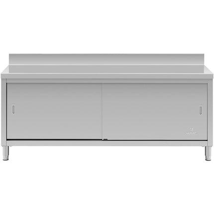 Royal Catering Worktop table with cabinet and front door sliding 200 x 70 cm – image 6