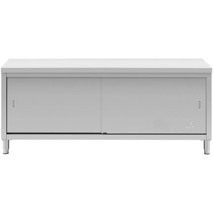 Royal Catering Table, central worktop with sliding door cabinet, 200 x 60 x 85.5 cm – image 5