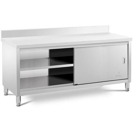 Royal Catering Stainless steel cabinet with wall-to-wall door sliding 200x60cm – image 2