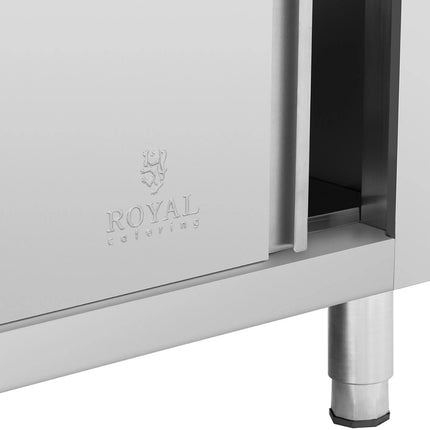Royal Catering Central worktop table with sliding door cabinet and 3 drawers 200 x 60 x 85 cm – image 3