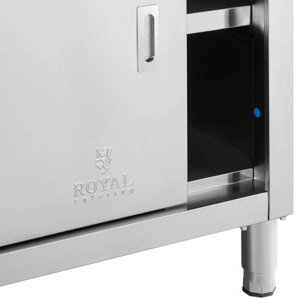 Royal Catering Central worktop table with sliding door cabinet 180 x 70 x 85 cm – image 3