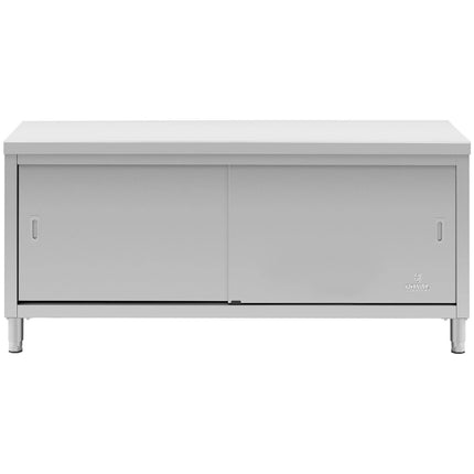 Royal Catering Central worktop table with sliding door cabinet 180 x 70 x 85 cm – image 5