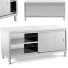 Royal Catering Central worktop table with sliding door cabinet 180 x 70 x 85 cm