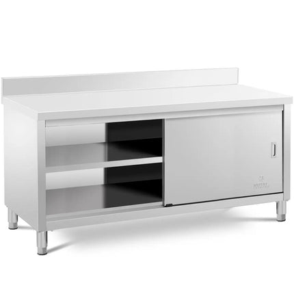 Royal Catering Table, wall-mounted worktop with cabinet and sliding door edge, 150 x 70 cm – image 9