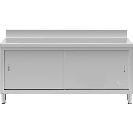 Royal Catering Table, wall-mounted worktop with cabinet and sliding door edge, 150 x 70 cm – image 13