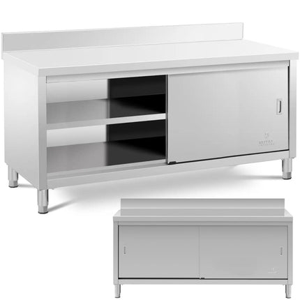 Royal Catering Table, wall-mounted worktop with cabinet and sliding door edge, 150 x 70 cm – image 8