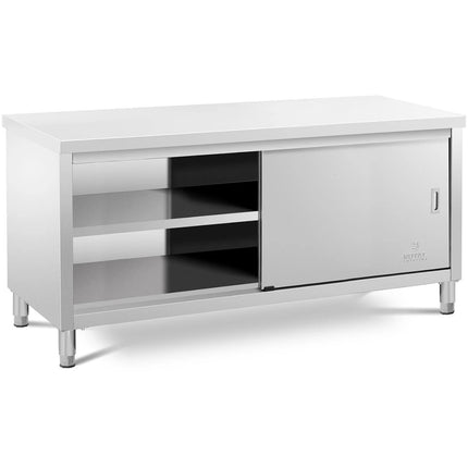 Royal Catering Central worktop table with sliding door cabinet 180 x 70 x 85 cm – image 8