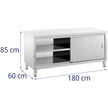 Royal Catering Central worktop table with sliding door cabinet 180 x 70 x 85 cm – image 12