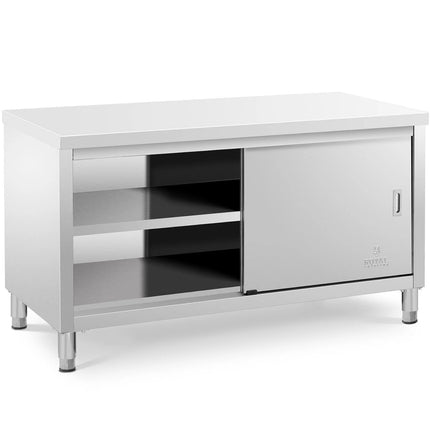 Royal Catering Central worktop table with sliding door cabinet 180 x 70 x 85 cm – image 14
