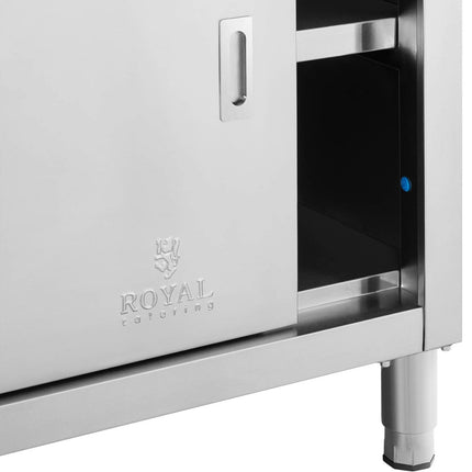 Royal Catering Central worktop table with sliding door cabinet 180 x 70 x 85 cm – image 15