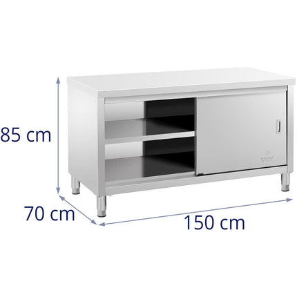 Royal Catering Central worktop table with sliding door cabinet 180 x 70 x 85 cm – image 18