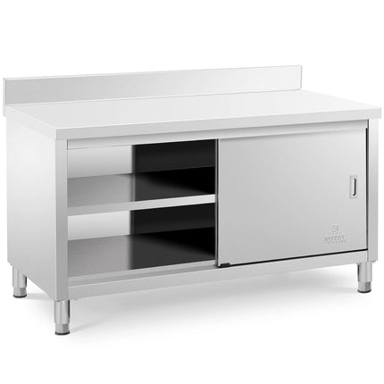 Royal Catering Table, wall-mounted worktop with cabinet and sliding door edge, 150 x 70 cm – image 2