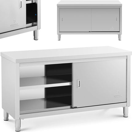 Royal Catering Central worktop table with sliding door cabinet 180 x 70 x 85 cm – image 19