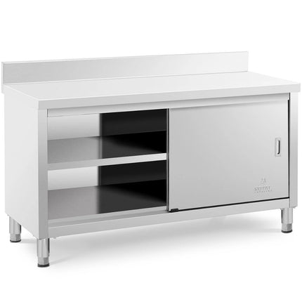 Royal Catering Table worktop wall with cabinet and door front sliding 150 x 60 cm – image 2