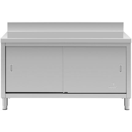 Royal Catering Table worktop wall with cabinet and door front sliding 150 x 60 cm – image 6