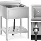 Royal Catering Sink dining pool with shelf and a Rand of 60 x 60 x 94 cm