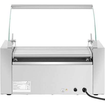 Royal Catering Heater roller grill for hot dog sausages with drawer and cover - 7 rolls – image 5