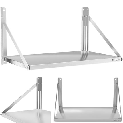Royal Catering Wall shelf folding steel stainless steel 80x45cm