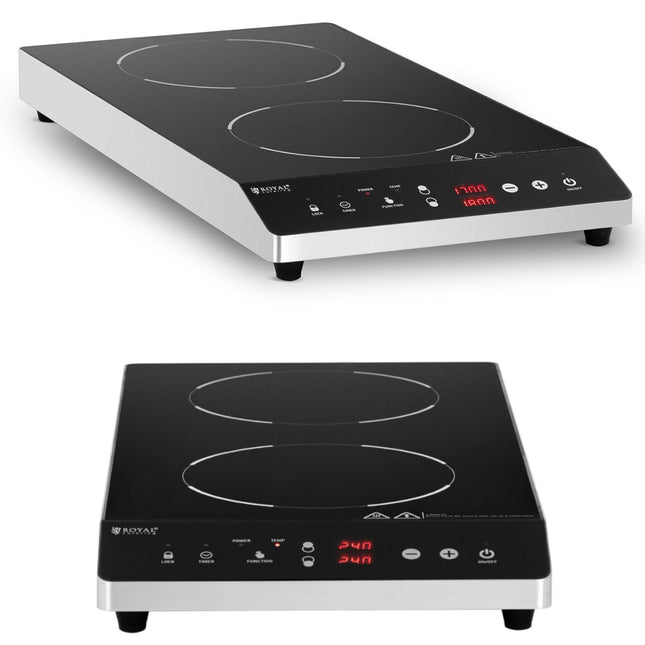 Royal Catering stove induction plate 2 heating fields wd. 26 cm LED 1800 W