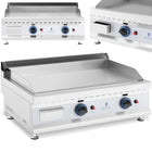 Royal Catering Gas grill double smooth adjustable stainless steel natural gas 2x 3.1 kW 0.02 bar 74.5 x 40 cm