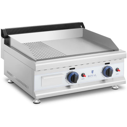 Royal Catering Gas grill double smooth cast iron stainless gas 2x 3.1 kW 0.02 bar 60 x 40 cm – image 2