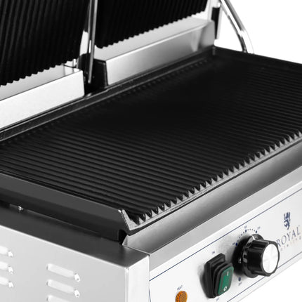 Royal Catering Double-sided, grooved contact grill 3600 W – image 3