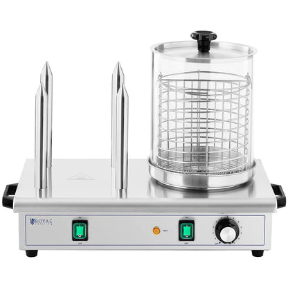 Royal Catering Hot dog warmer, 4 bun skewers, container for 30 sausages, 650 W – image 2