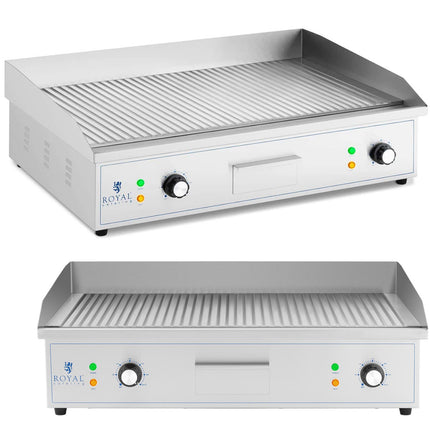 Royal Catering BBQ area Electric grill plate with rip-off 700 x 400 mm 4400 W
