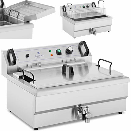 Royal Catering Fryer for fish buds with a drainer 3000 W 16 l 230 V