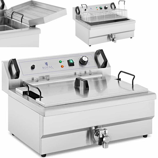 Royal Catering Fryer for fish buds with a drainer 3000 W 16 l 230 V