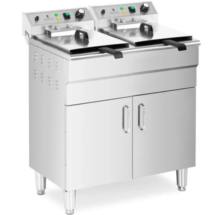 Royal Catering Double free-standing electric fryer with cabinet 400 V 10000 W 26 l – image 2