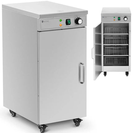 Royal Catering Plate warmer, heating cabinet on wheels, for 60 plates with a diameter of 29 cm 600 W