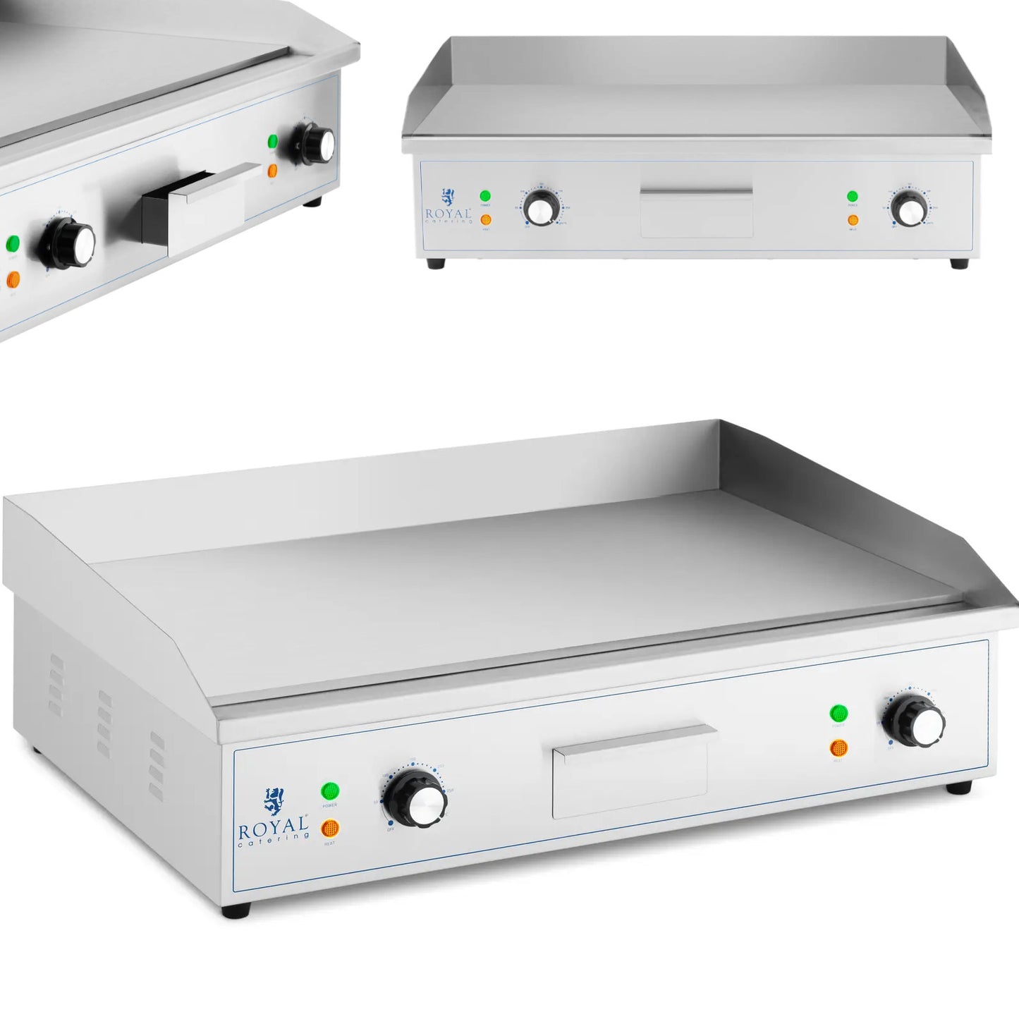 Royal Catering Electric grill, smooth grill plate, 727 x 420 mm, 4400 W