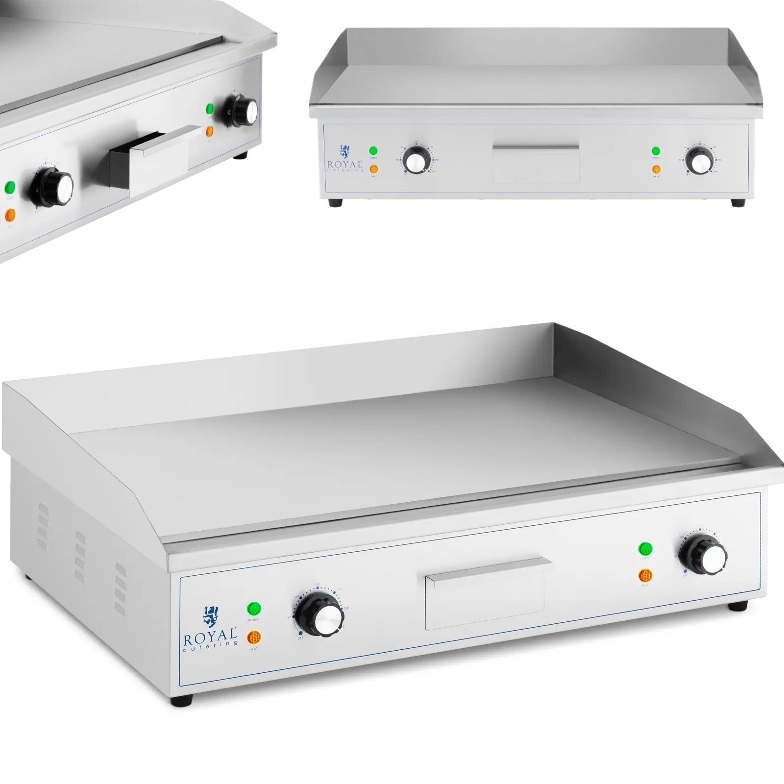 Royal Catering Electric grill, smooth grill plate, 727 x 420 mm, 4400 W