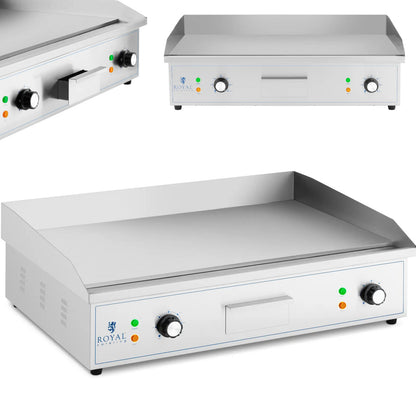 Royal Catering Electric grill, smooth grill plate, 727 x 420 mm, 4400 W