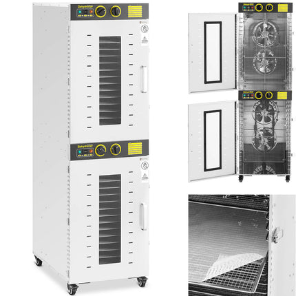 Royal Catering Industrial dryer for food herb fruit 2 chambers 32 grates 40-90 C 3150 W