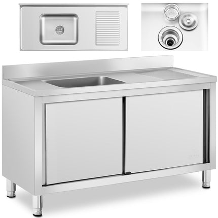 Royal Catering One-chamber dining pool with sliding door cabinet left 140 x 60 x 94.5 cm