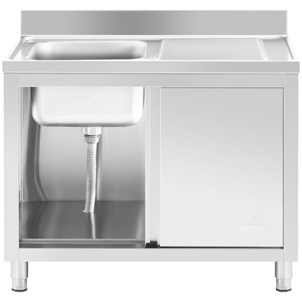 Royal Catering Single chamber dining pool sink with sliding door cabinet left 100 x 60 x 95 cm – image 8