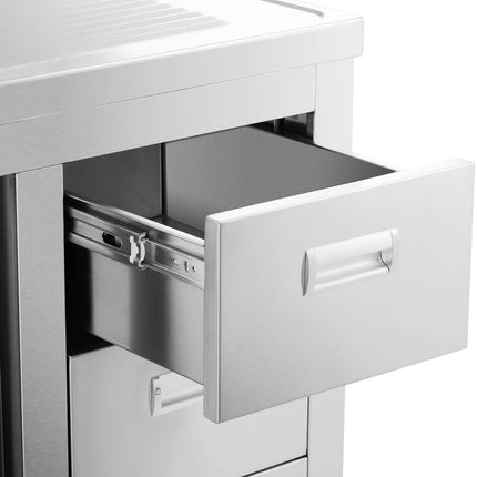 Royal Catering Sink dining pool with sliding door cabinet steel drawers 100 x 60 x 94.5 cm – image 3