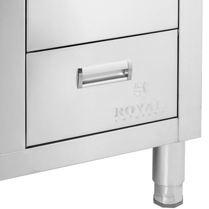Royal Catering Sink dining pool with sliding door cabinet steel drawers 100 x 60 x 94.5 cm – image 6