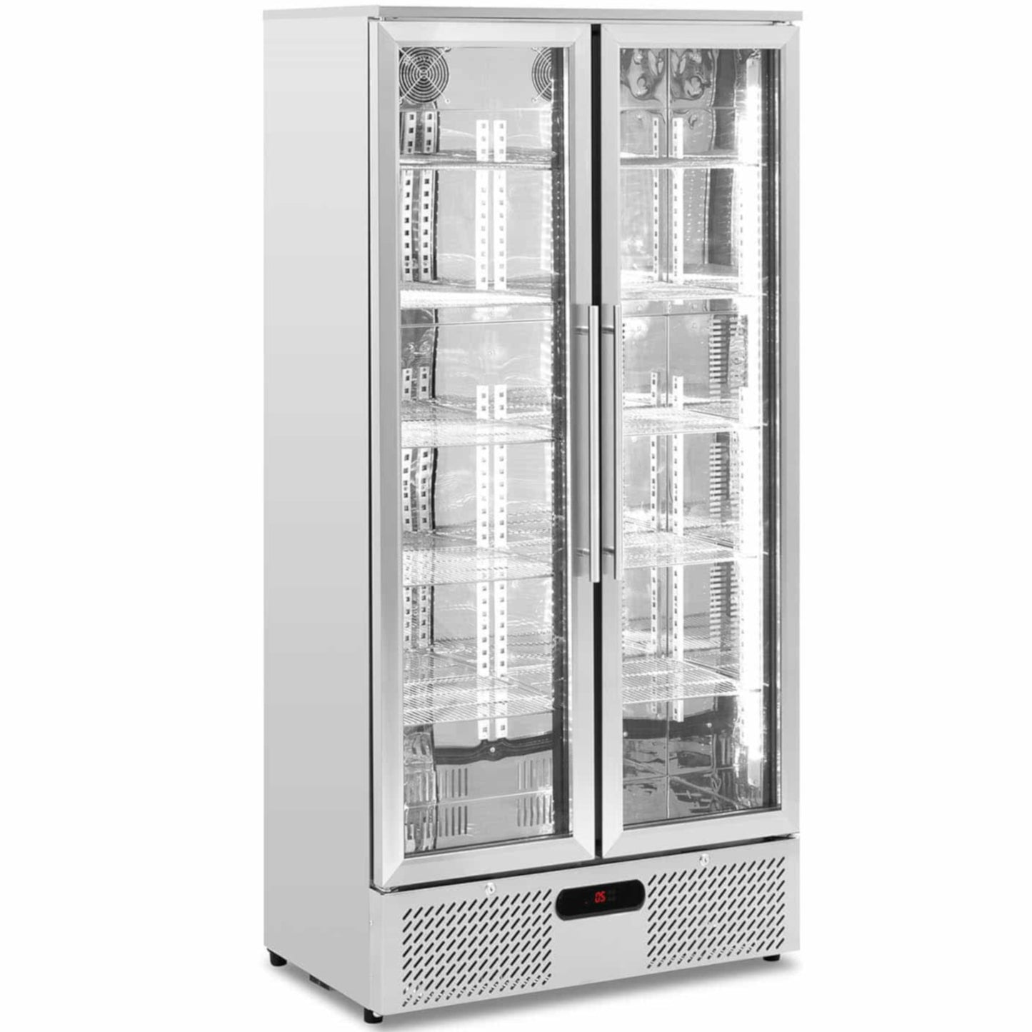 Royal Catering Bar fridge for drinks, 2-door, glass, 458 l, 295 W - silver – image 2