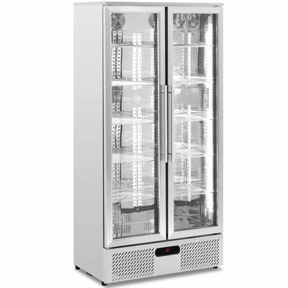 Royal Catering Bar fridge for drinks, 2-door, glass, 458 l, 295 W - silver – image 2