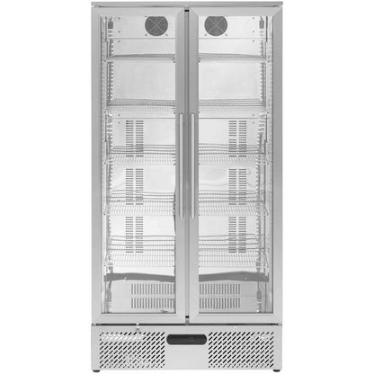 Royal Catering Bar fridge for drinks, 2-door, glass, 458 l, 295 W - silver – image 6