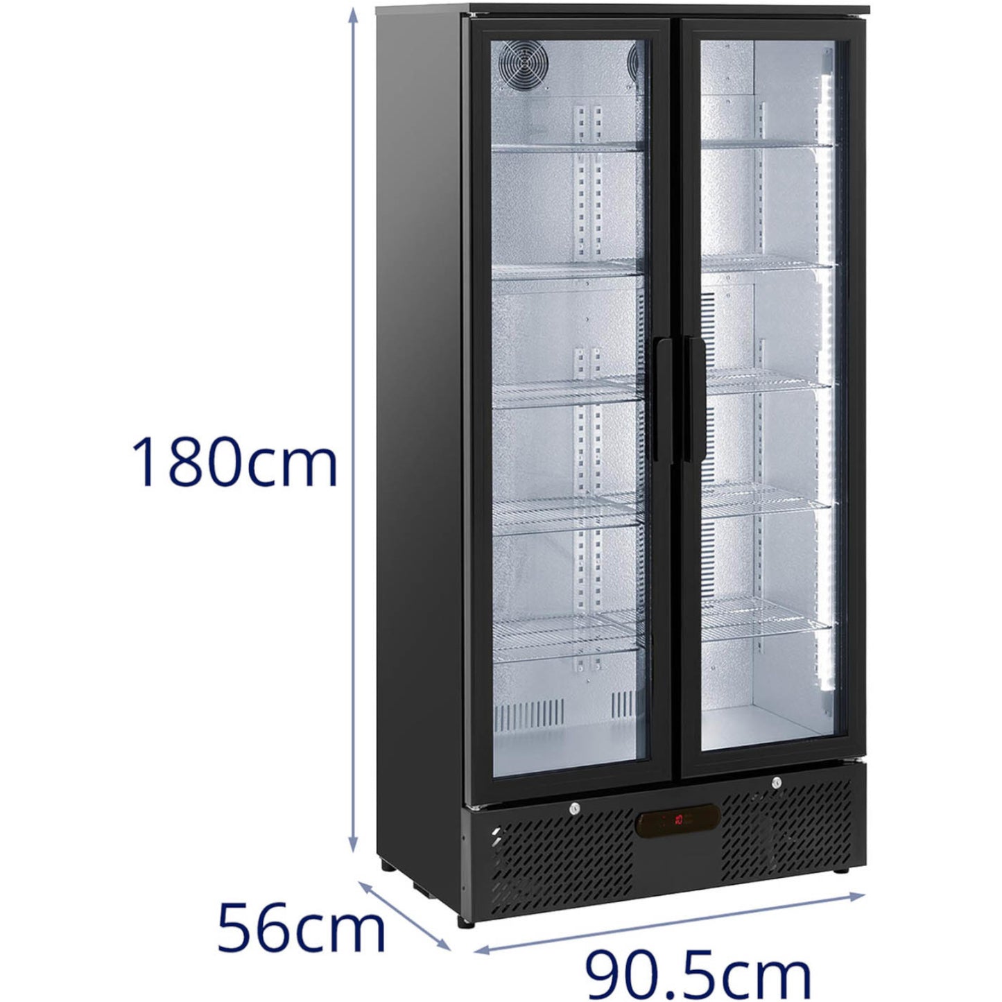 Royal Catering Bar fridge for drinks, 2-door, glass, 458 l, 295 W – image 7
