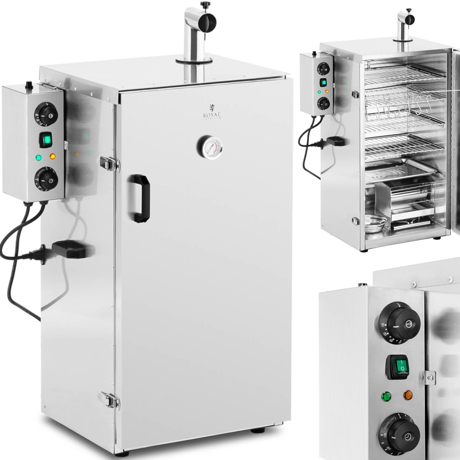 Royal Catering Electric smoker, smoking oven, 4 grates, 105 l, 1000 W