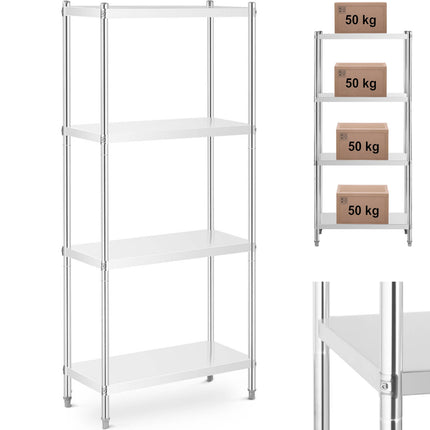 Royal Catering Metal storage rack for catering up to 200 kg 80 x 40 x 180 cm