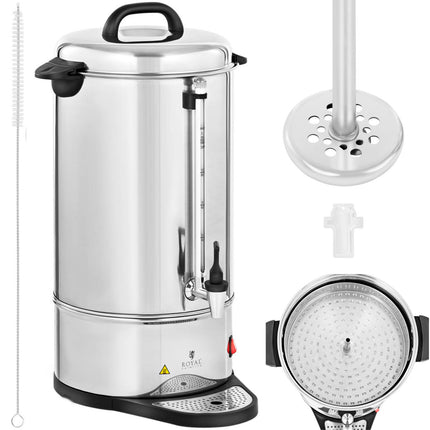 Royal Catering Tea maker with tap and drain tray 1550 W 15 l