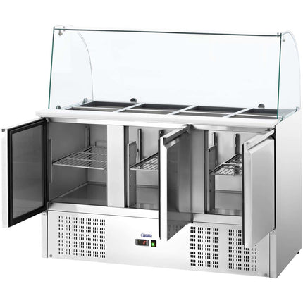 Royal Catering 3-door salad table with glass top 8x GN 368 l – image 5