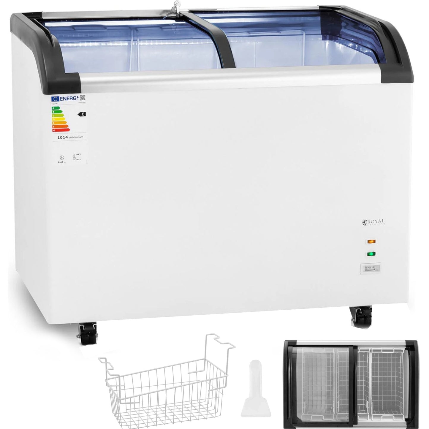 Royal Catering Glass chest freezer for frozen ice cream, 545 l, 252 W – image 21