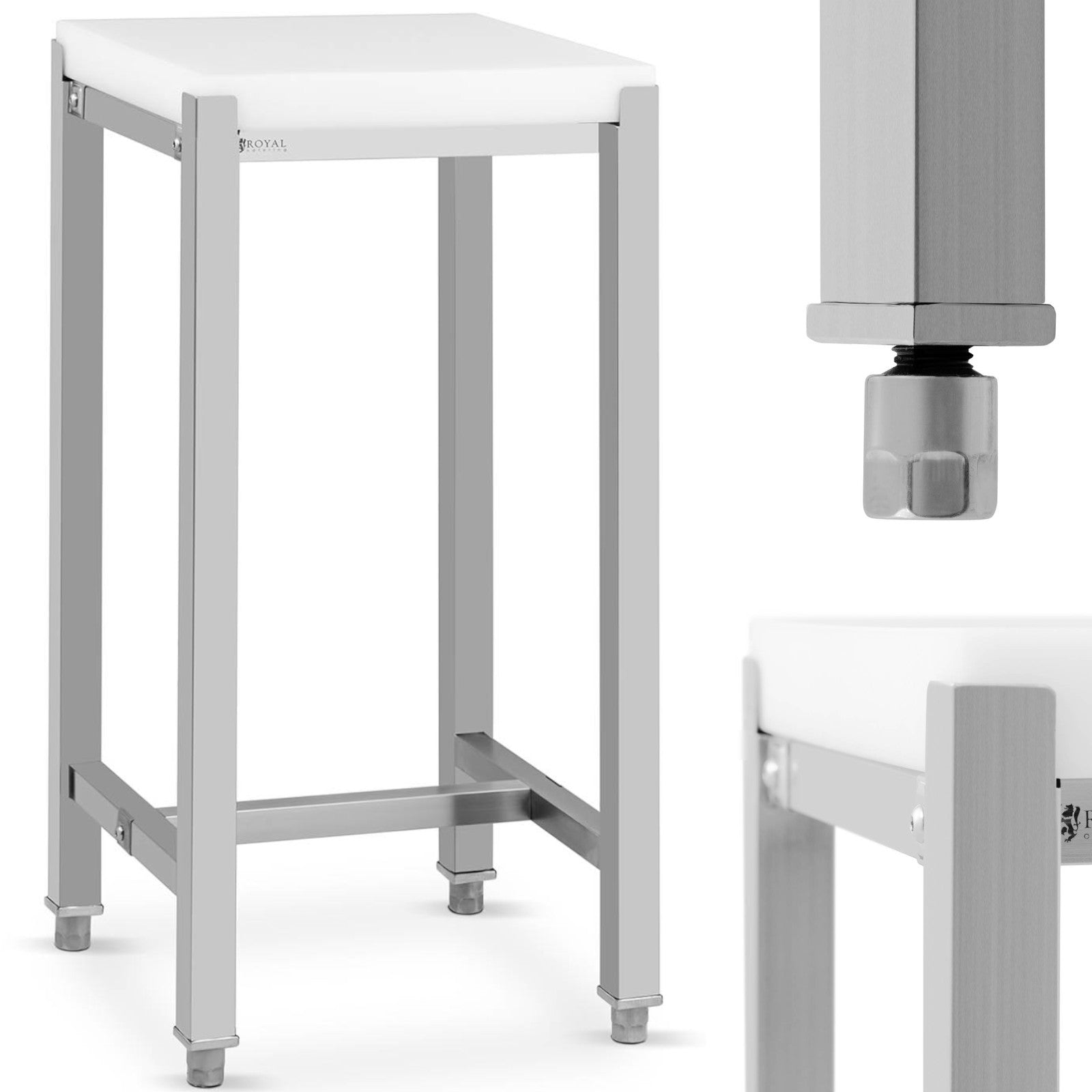 Royal Catering Butchering block made of polyethylene on a steel base, 40 x 40 x 80 cm – image 5